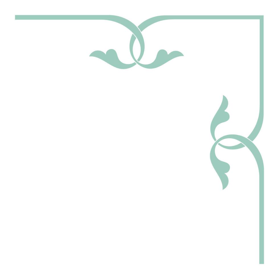Mint green vintage corner lines Corner for abstract wedding cards vector