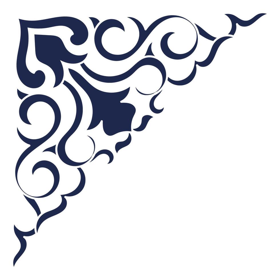 Navy blue vintage corner abstract lines decorative paper envelope vector