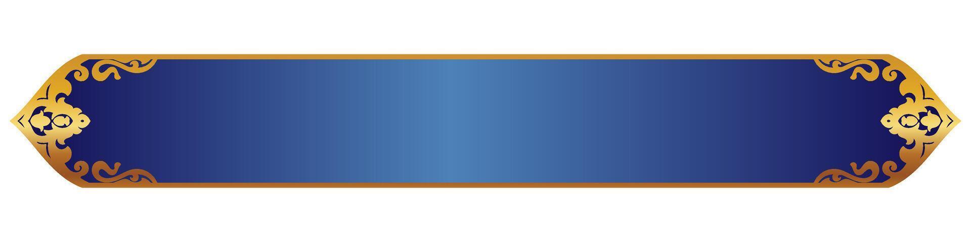 Gold frame with gradient blue background For adding text to Thai style frames vector