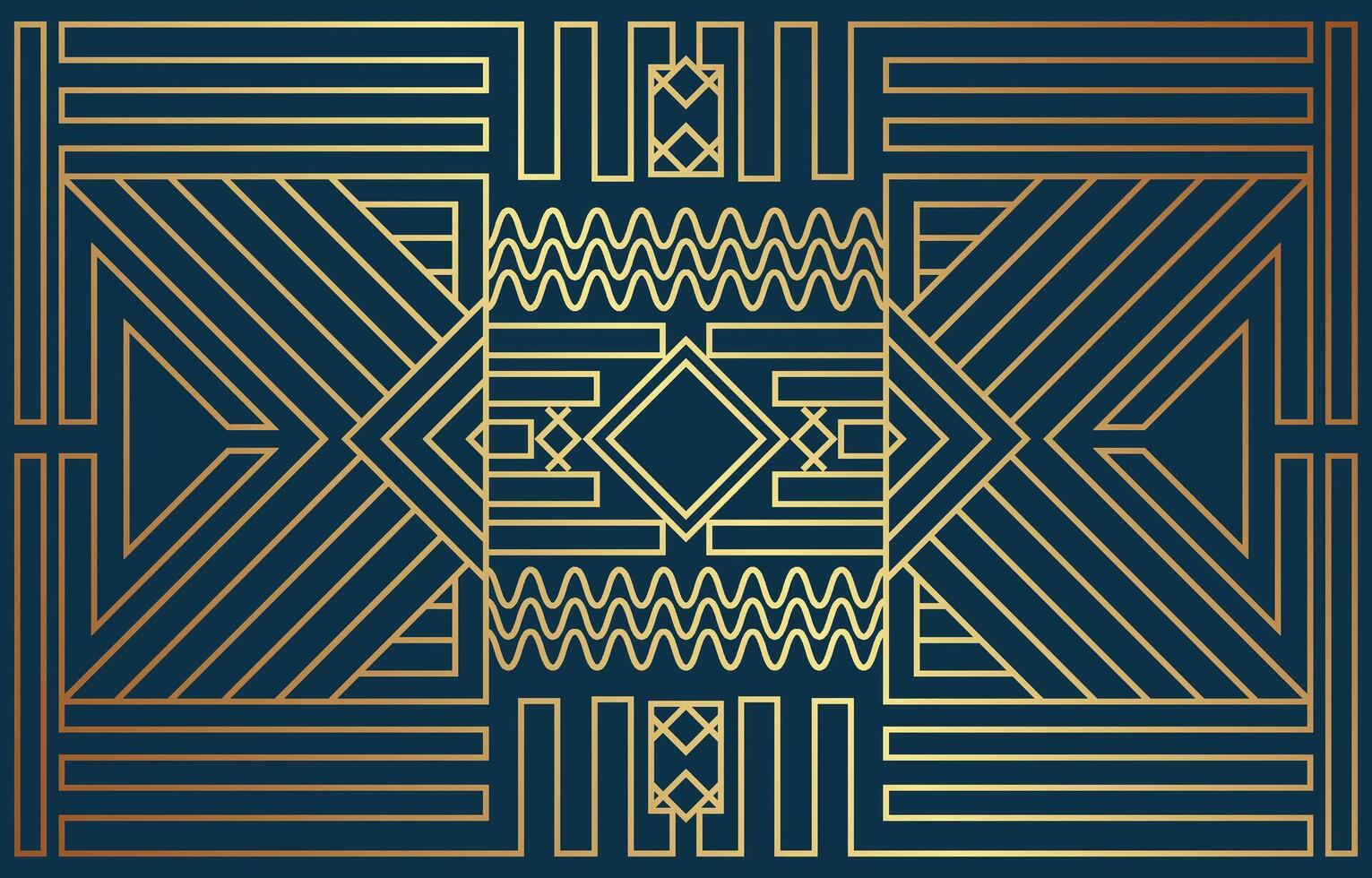 Elegant golden lines, geometric shapes, backgrounds, electronic circuits. On a dark background, navy blue vector