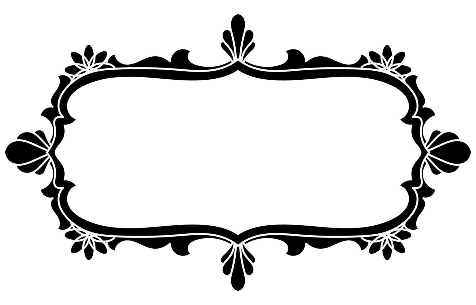 Black frame for name tag Vintage line prayer frame pattern for decoration. vector