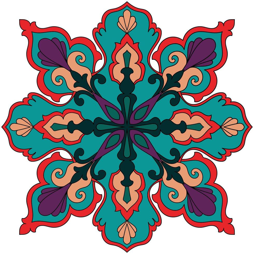 Mandala pictures and coloring abstract flower element Flowers for decorating fabric patterns vector
