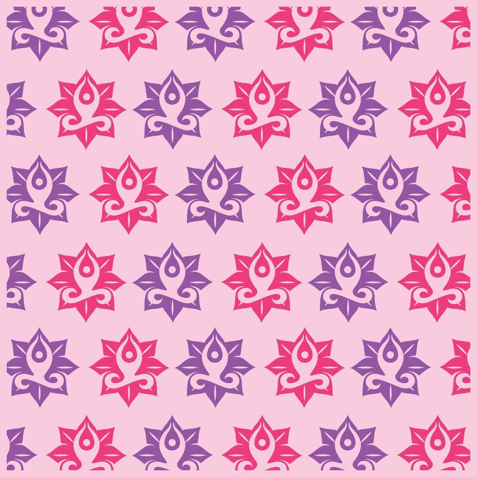 Nature Flower Yoga flat design background with decorative abstract design, seamless pattern background illustration vector