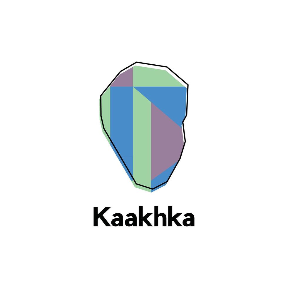 Map of Kaakhka Geometric modern design template, national borders and important cities illustration vector