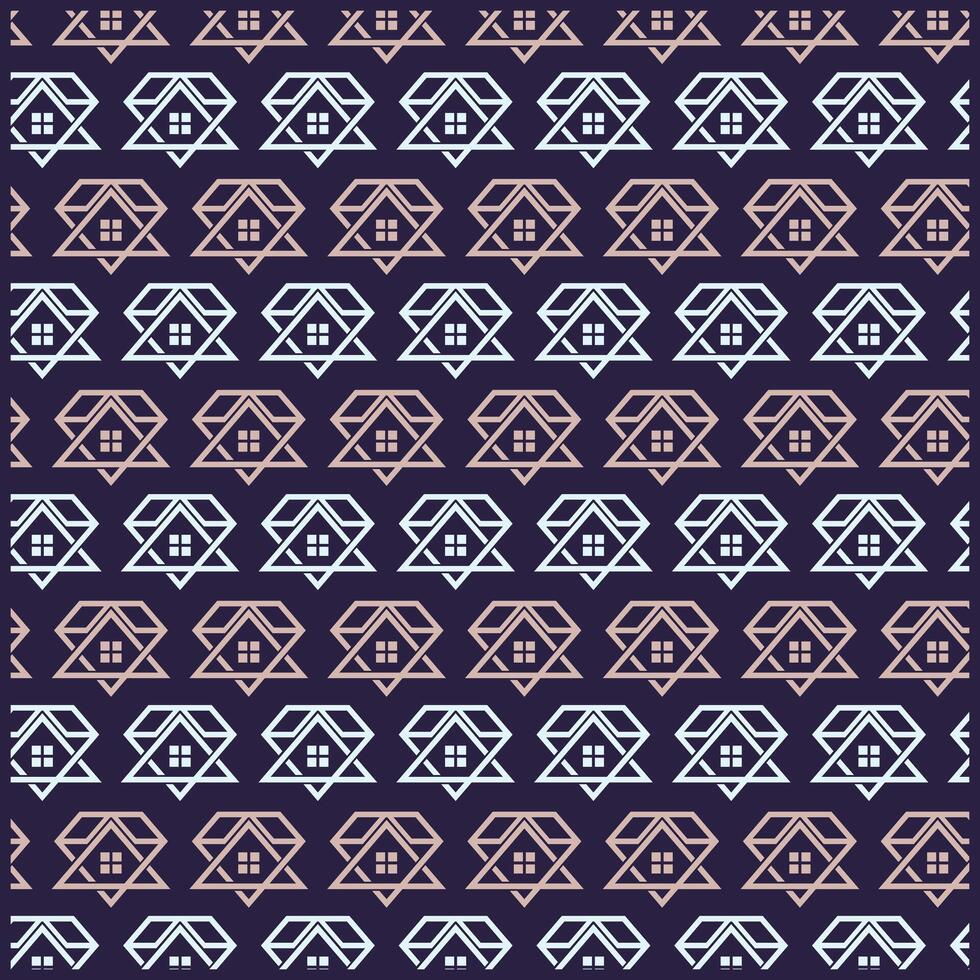 Diamond Home Pattern flat design background with decorative abstract design vector