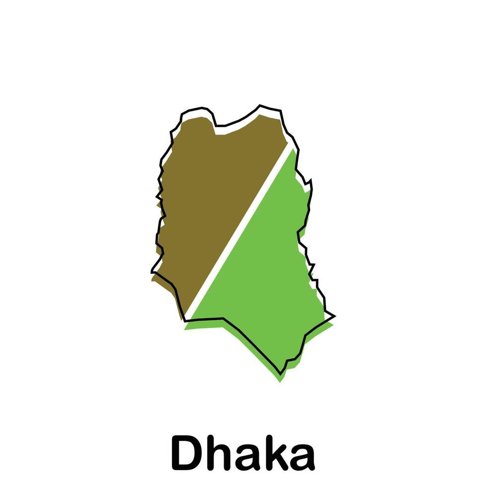 Map Bangladesh Country With City of Dhaka, geometric outline modern design template element vector