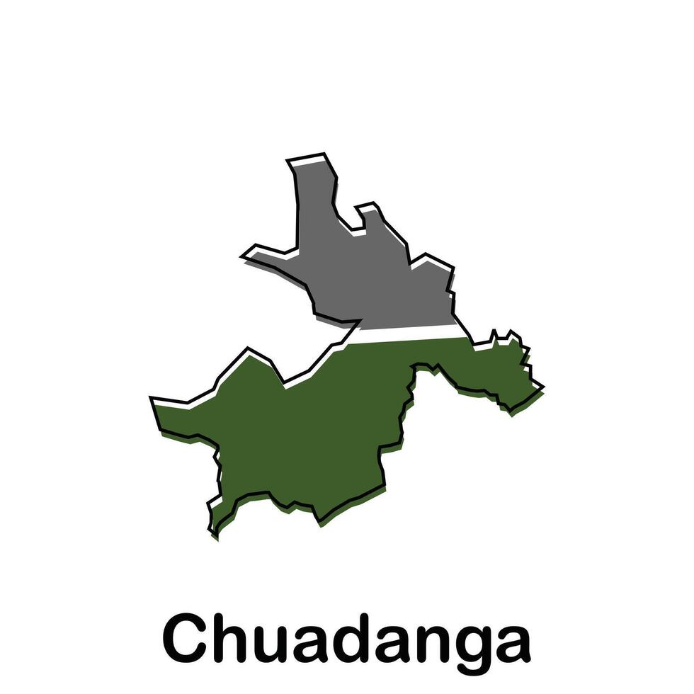 Map City of Chuadanga, isolated illustration of simplified administrative map of Bangladesh. Borders and names of the regions. Colorful silhouettes vector