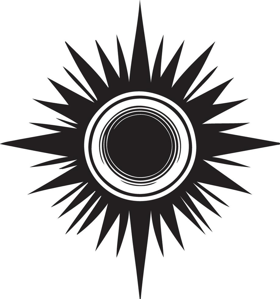 Sun and sea-stylized waves illustrator vector