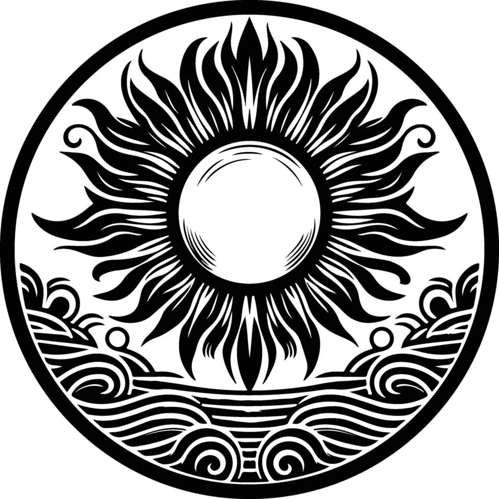 sun style and illustration vector