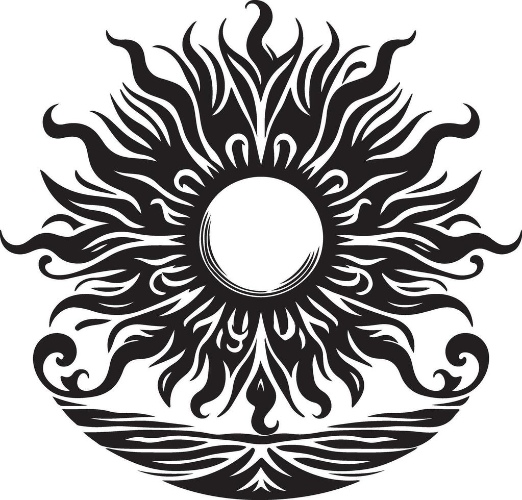 sun style and illustration vector
