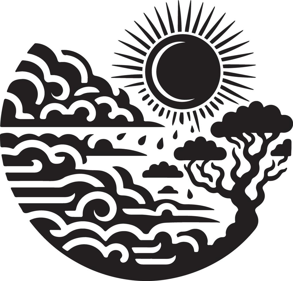 sun style and illustration vector