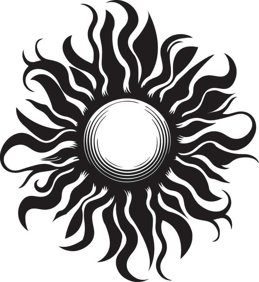 sun and sea stylized illustration vector