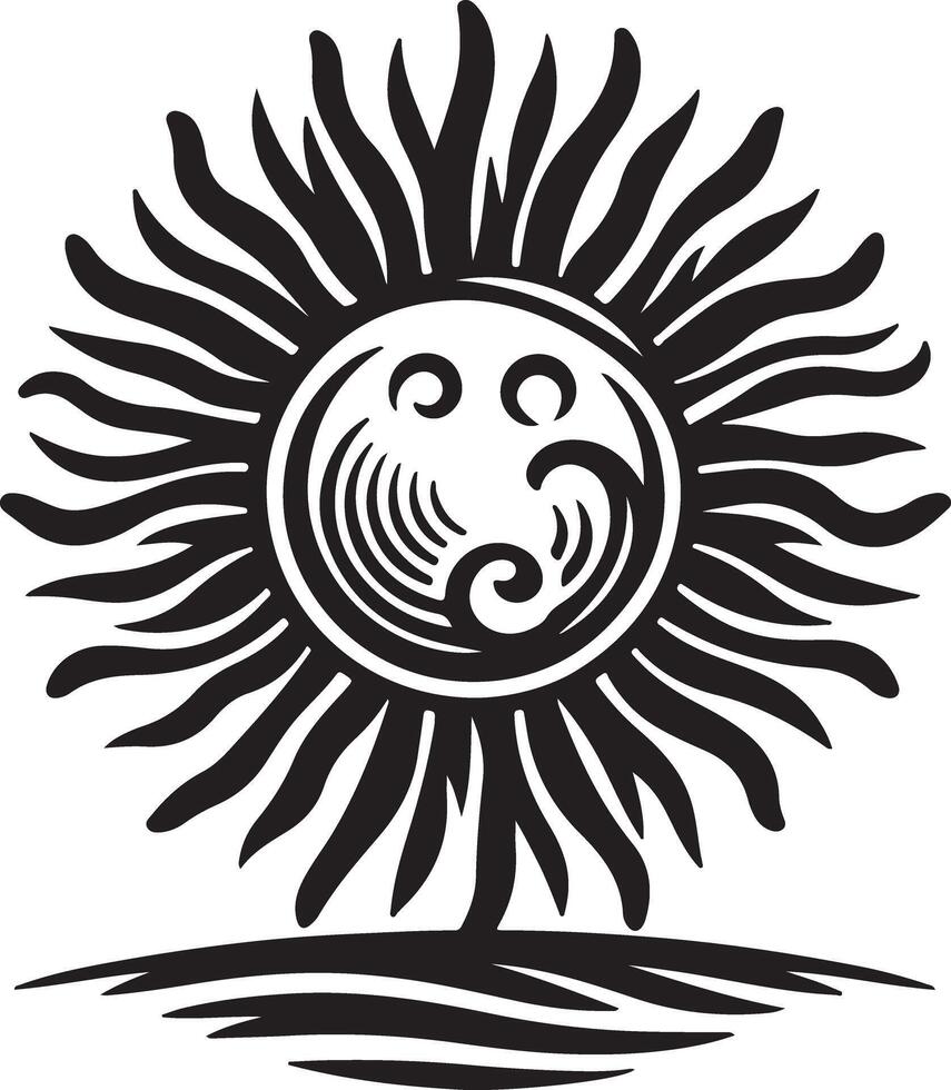 sun style and illustration vector