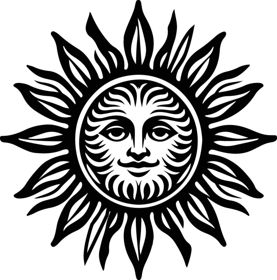 Sun and sea-stylized waves illustrator vector