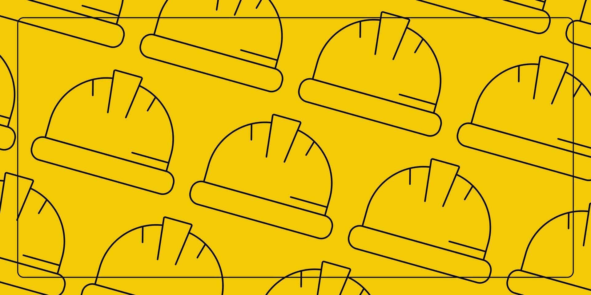 Labor day yellow background, with construction helmet icon. design for banner, poster, greeting card. vector