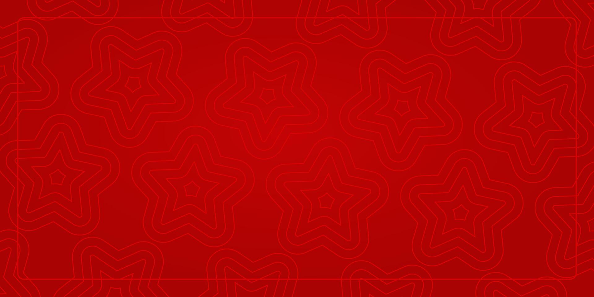 red background star icon line art pattern. beautiful design for banner, greeting card, poster, web. vector