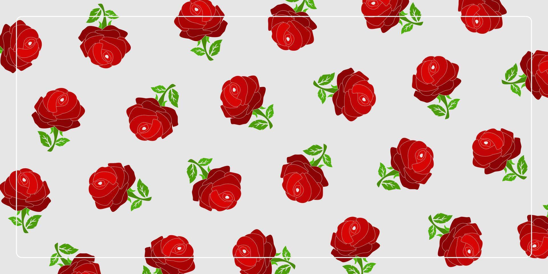 beautiful background with rose flower icons. design for banner, poster, greeting card, social media vector
