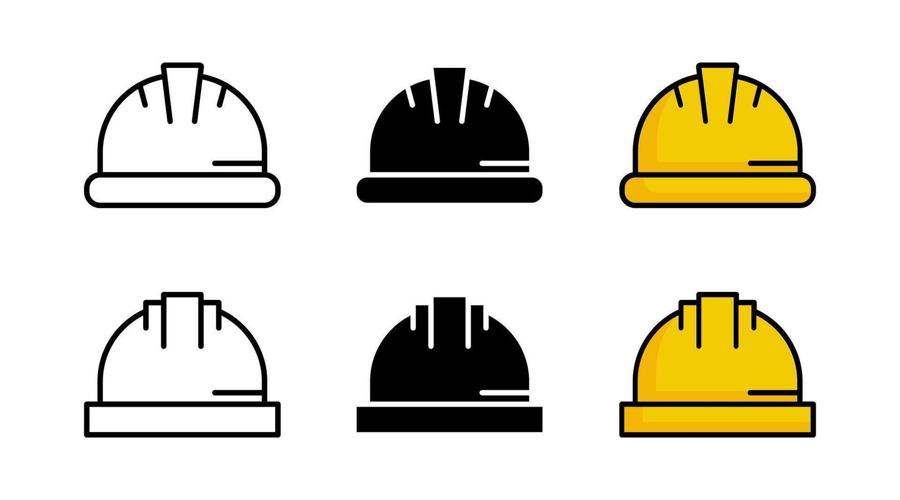 construction helmet icon set. simple design isolated on white background vector