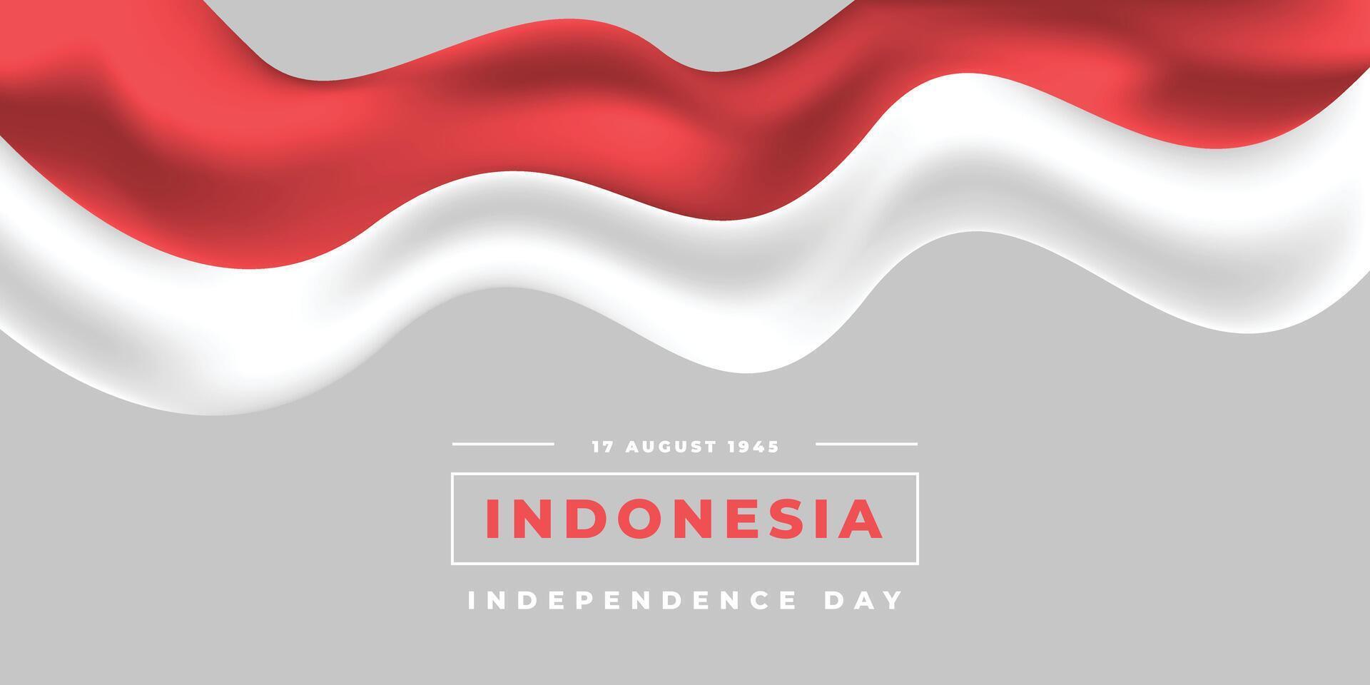 Indonesia independence day background. Red and white Indonesian flag. 17 August national holiday celebration poster. For event banner, or social media template. vector