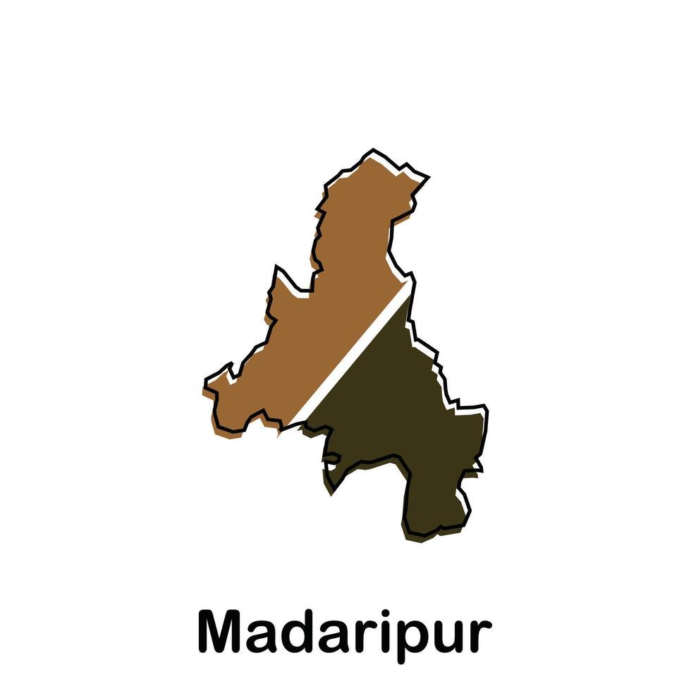 Map Bangladesh Country With City of Madaripur, geometric outline modern design template element vector