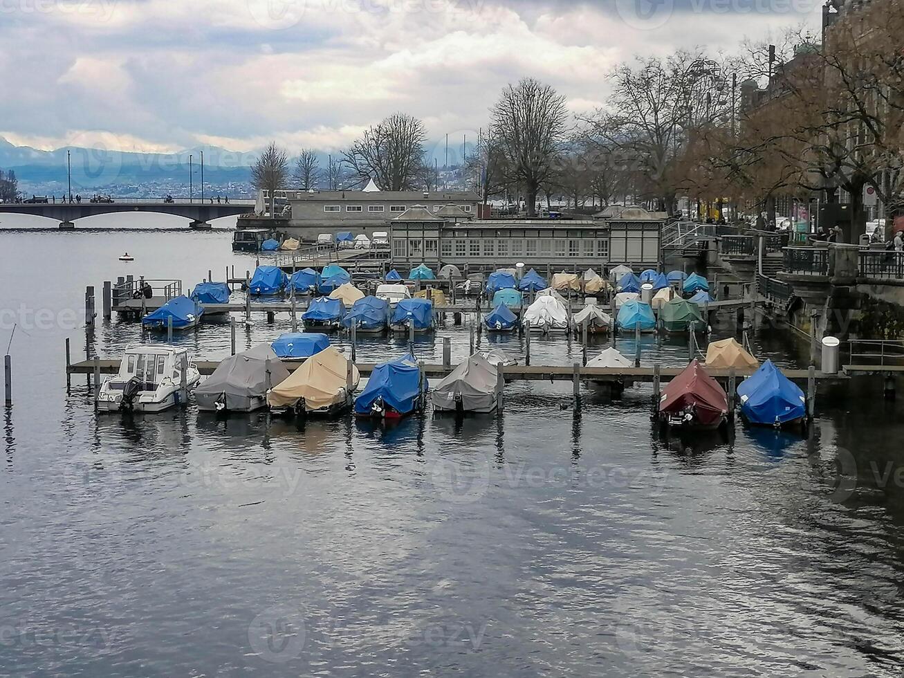 Scenic summer view of the Old Town architecture of Zurich photo