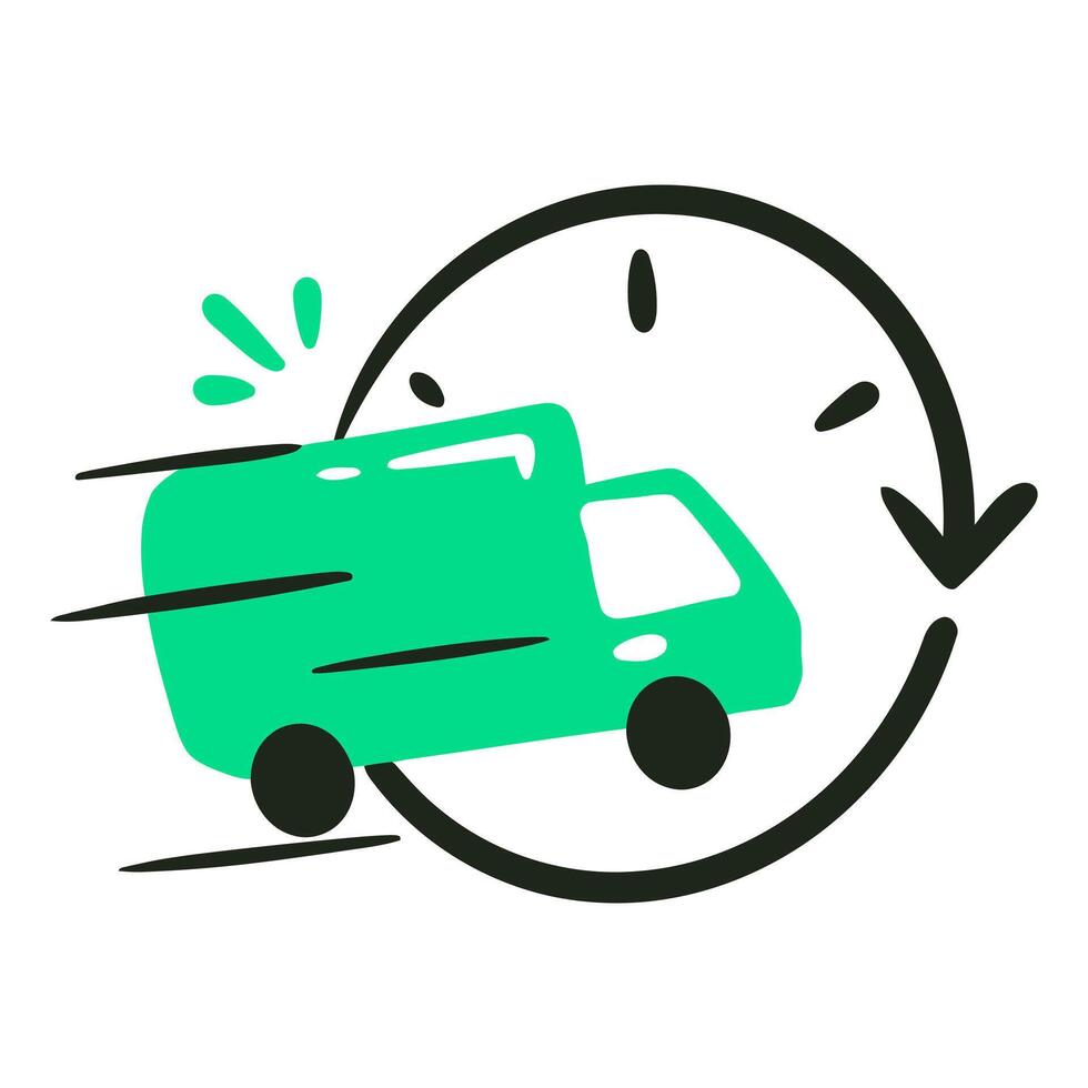 Handdrawn Online Shopping Ecommerce Delivery Order Illustration Icon vector