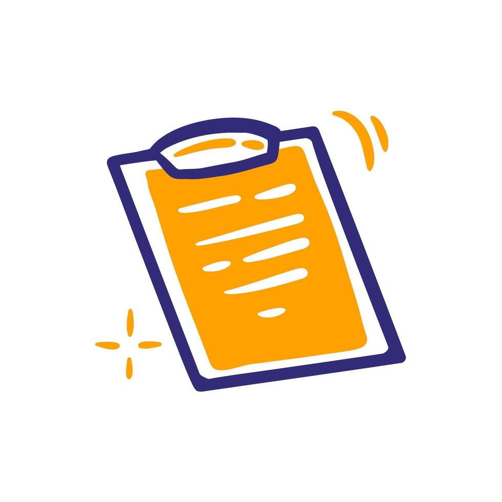 Business Data Sales Notes Icon Illustration Hand Drawn Design Style vector