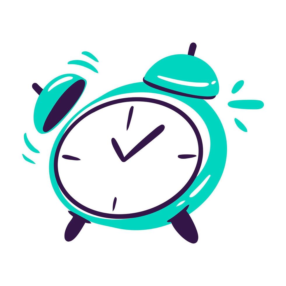 Handdrawn Stationery Time Clock Illustration Icon vector