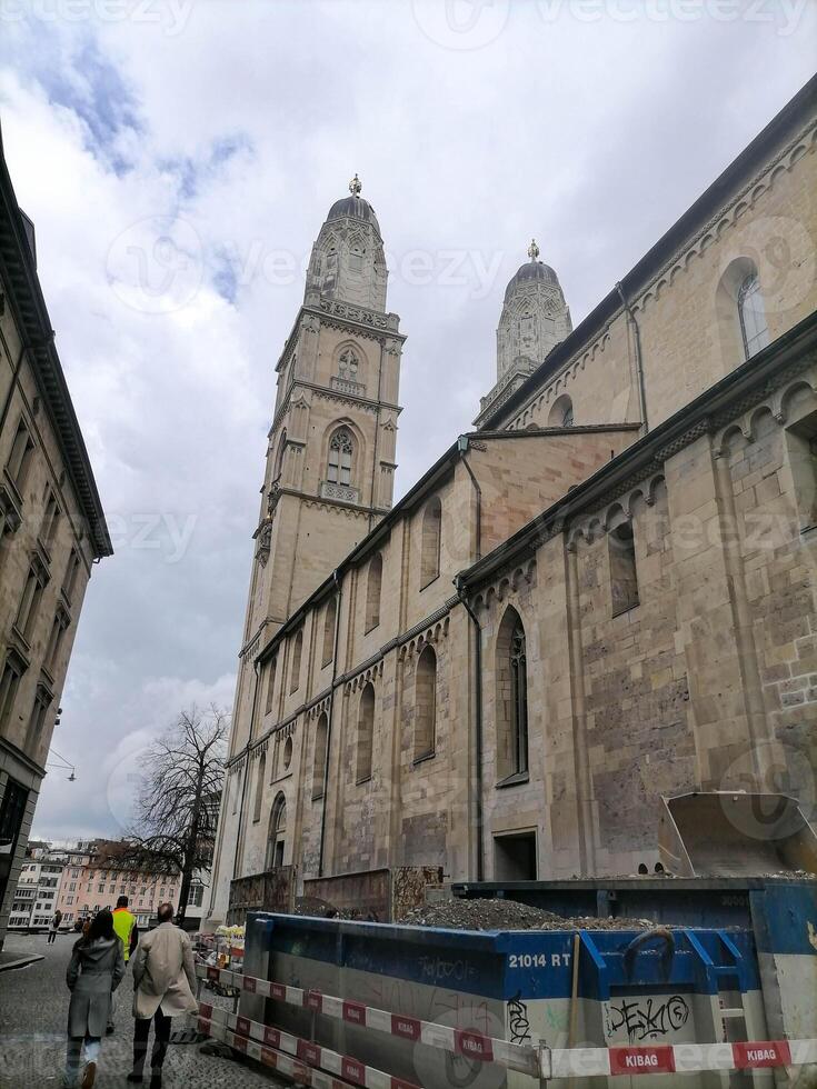 Scenic summer view of the Old Town architecture of Zurich photo