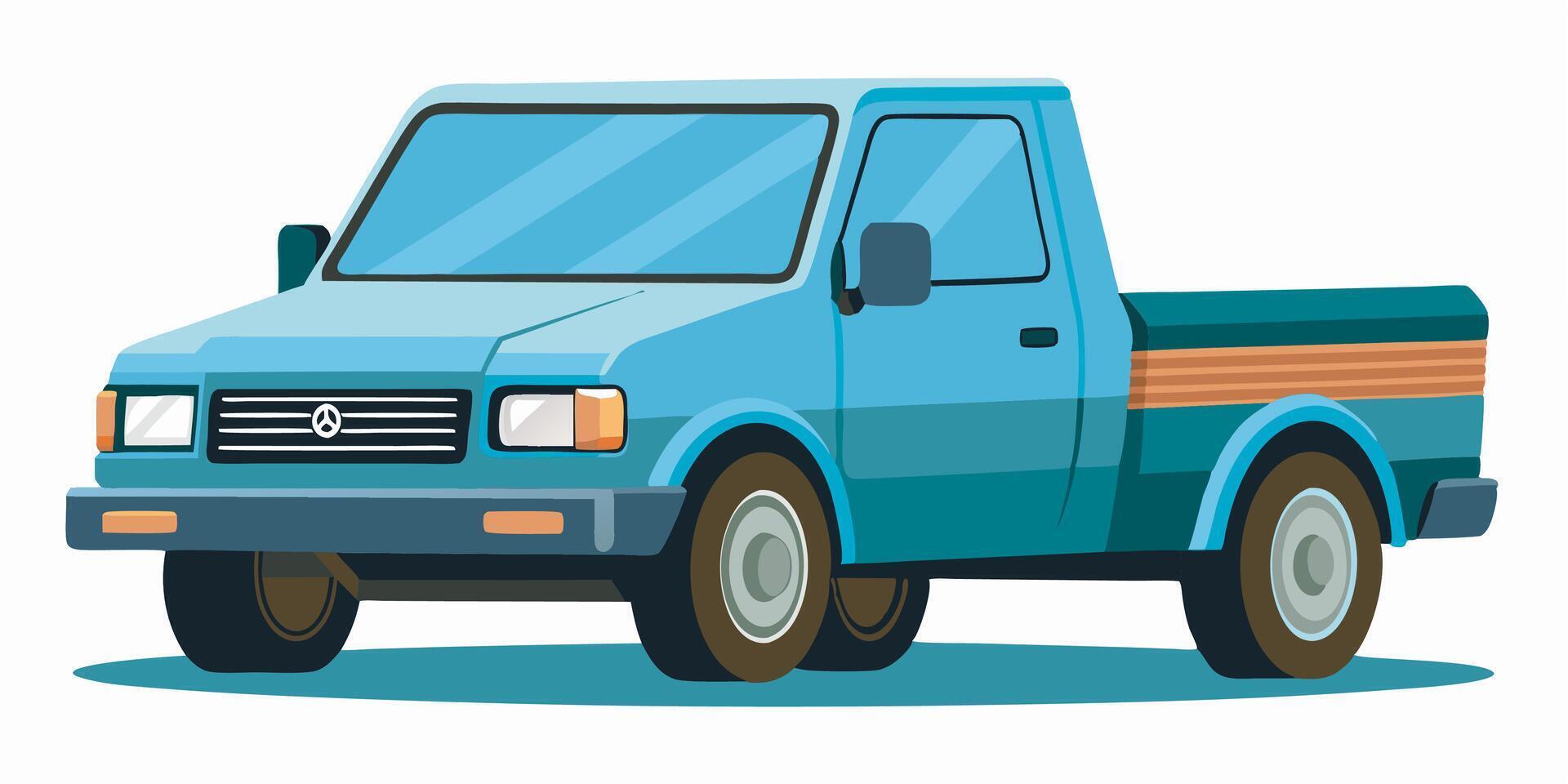 Realistic side view of a truck car on a white background vector