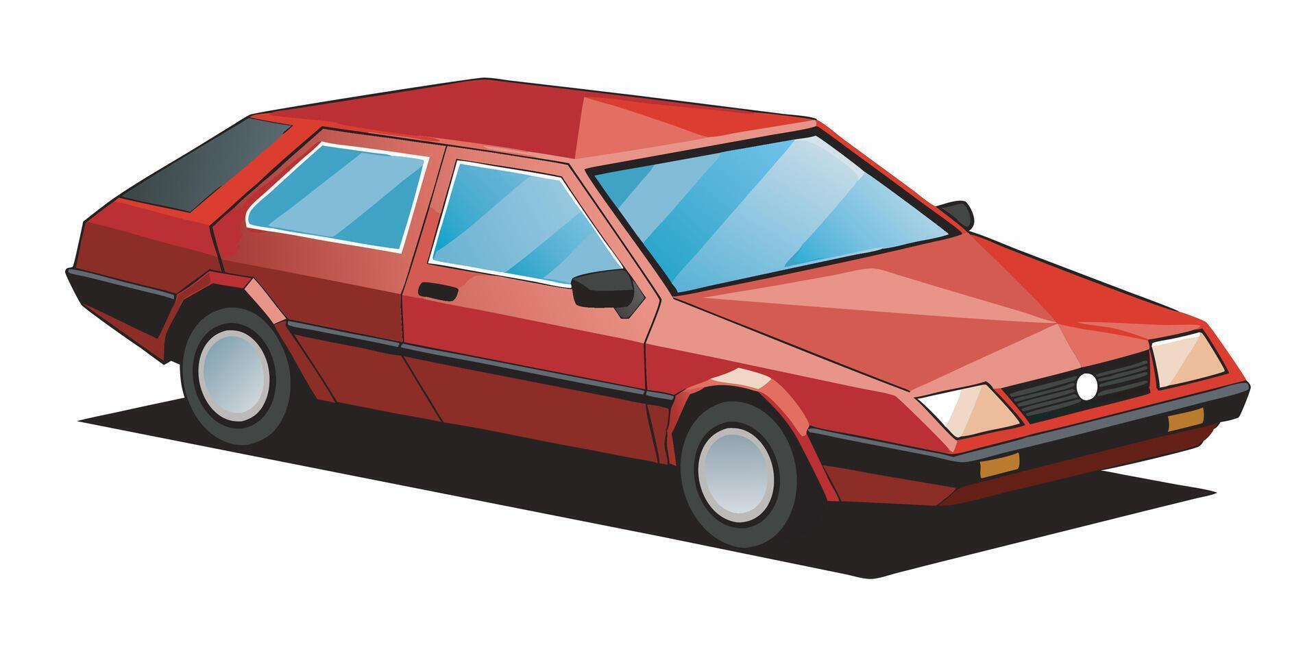 Realistic side view of a car on a white background vector