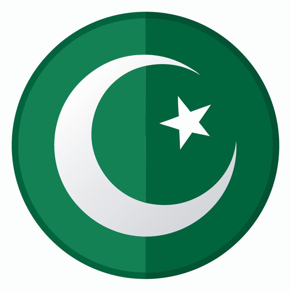 Round Pakistani flag design vector