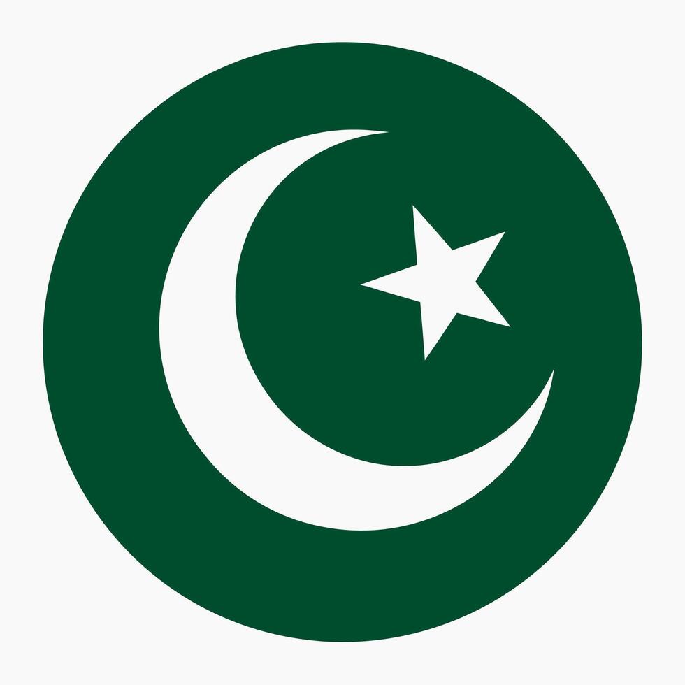 Round Pakistani flag design vector