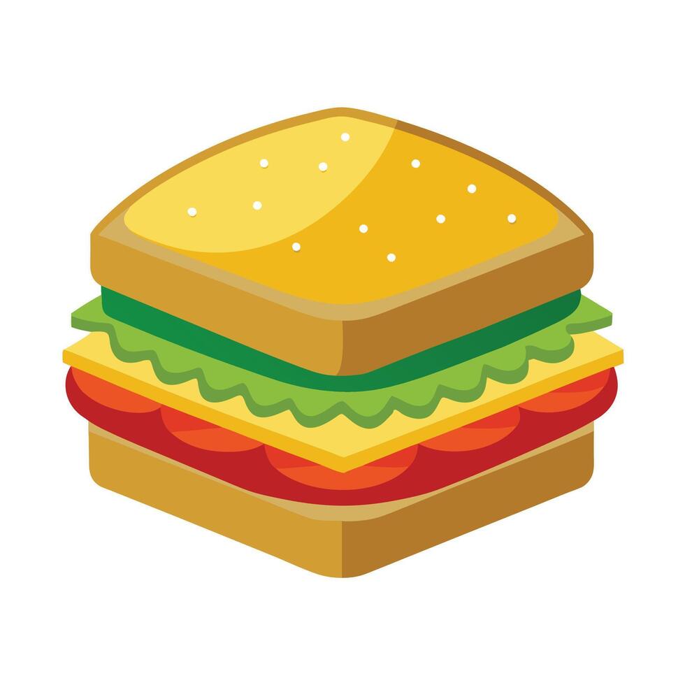 Sandwich on white background vector