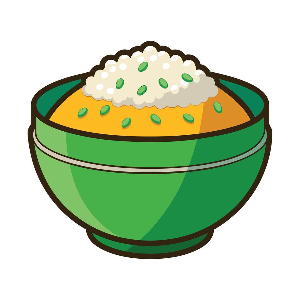 Rice on white background vector