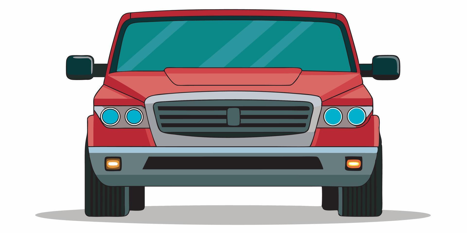 Realistic front-side view of car on a white background vector