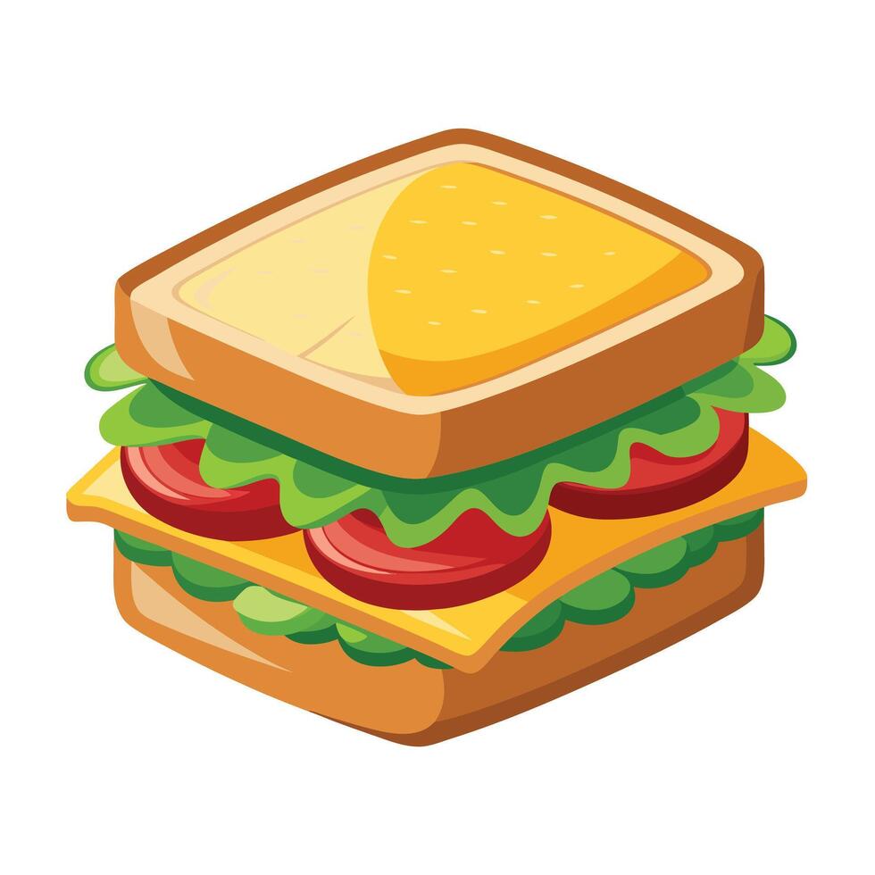 Sandwich on white background vector