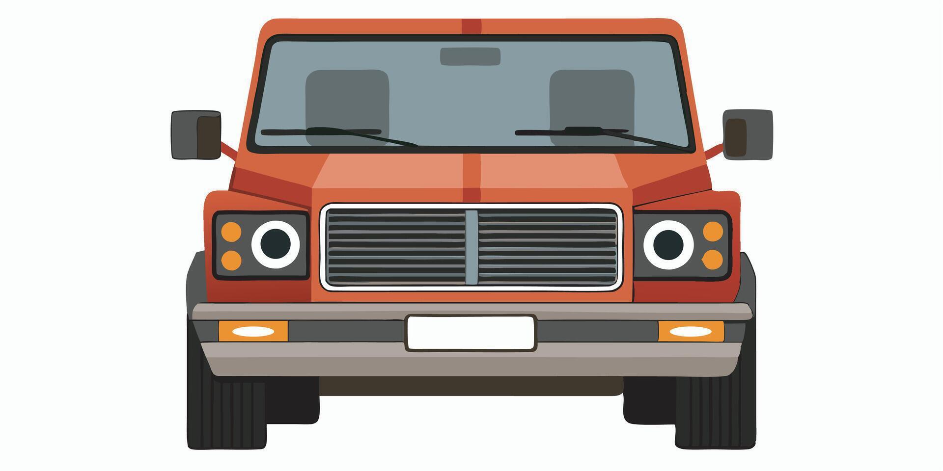 Realistic front-side view of car on a white background vector
