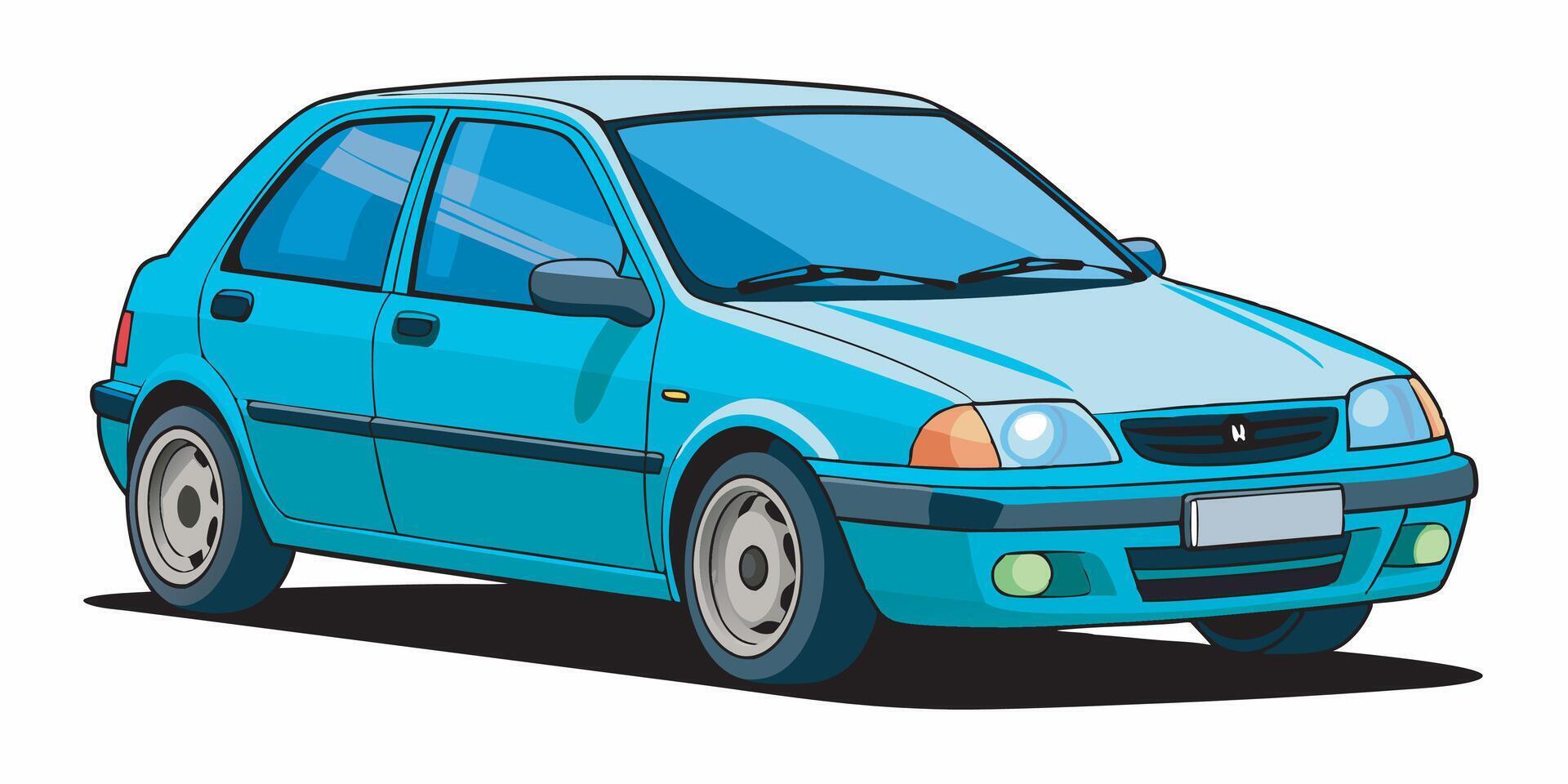 Realistic side view of a car on a white background vector