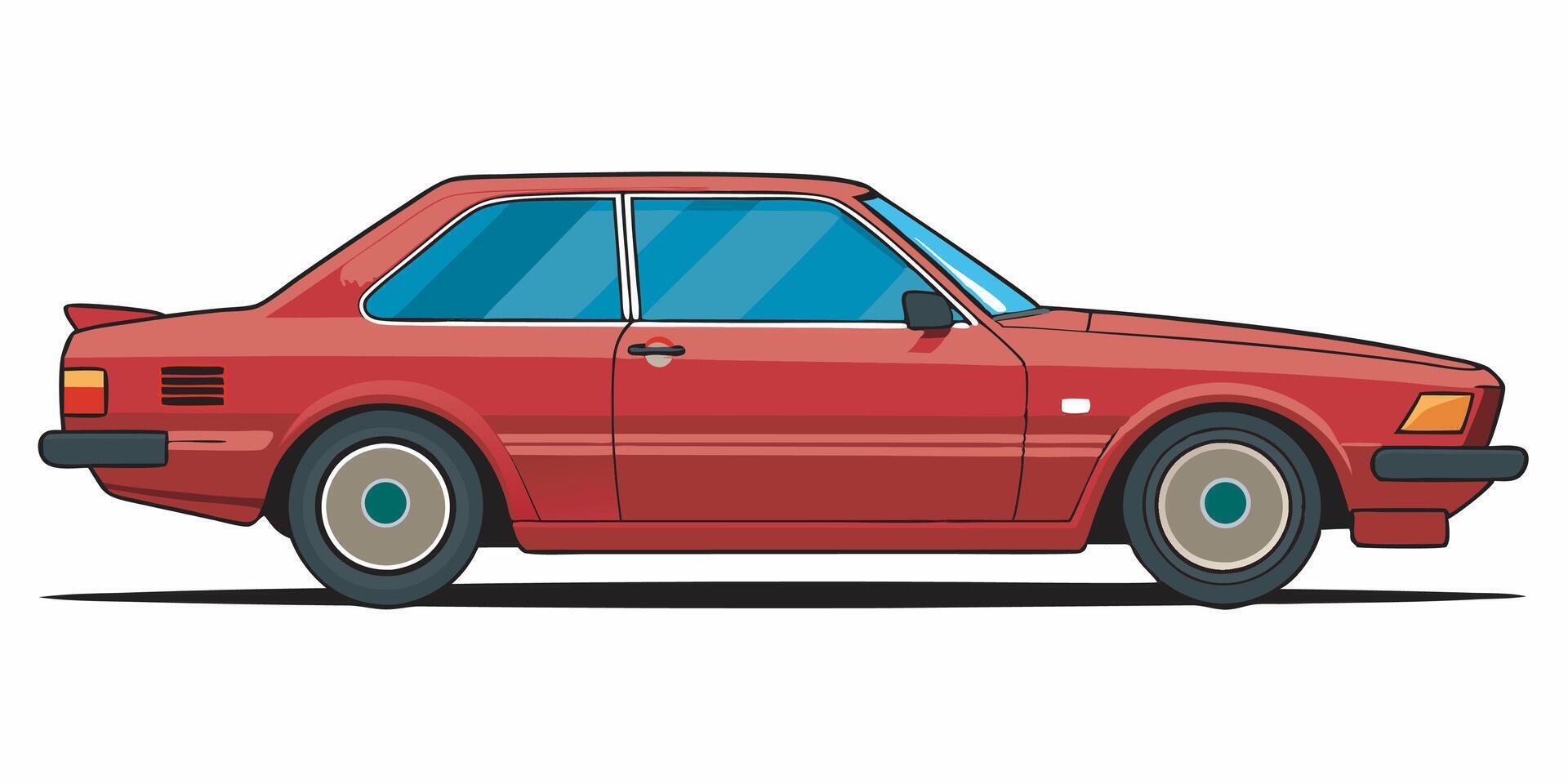 Realistic side view of a car on a white background vector