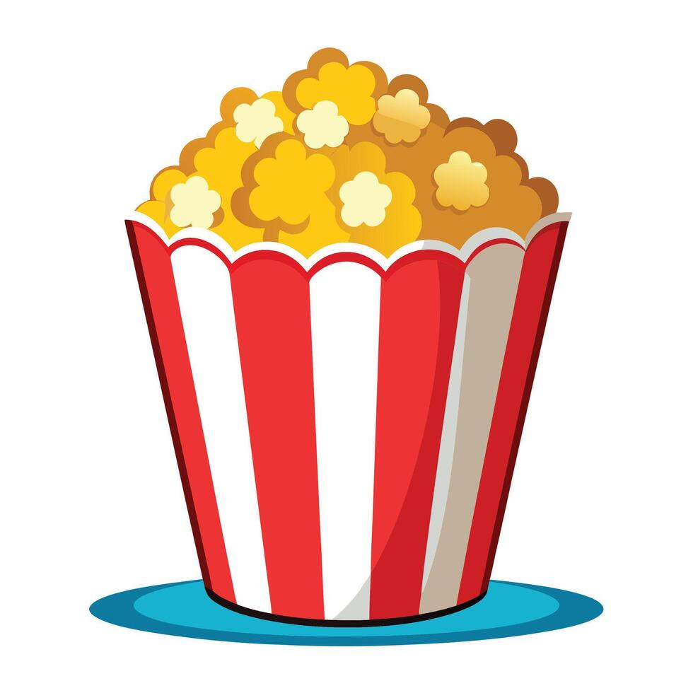 Popcorn on white background vector