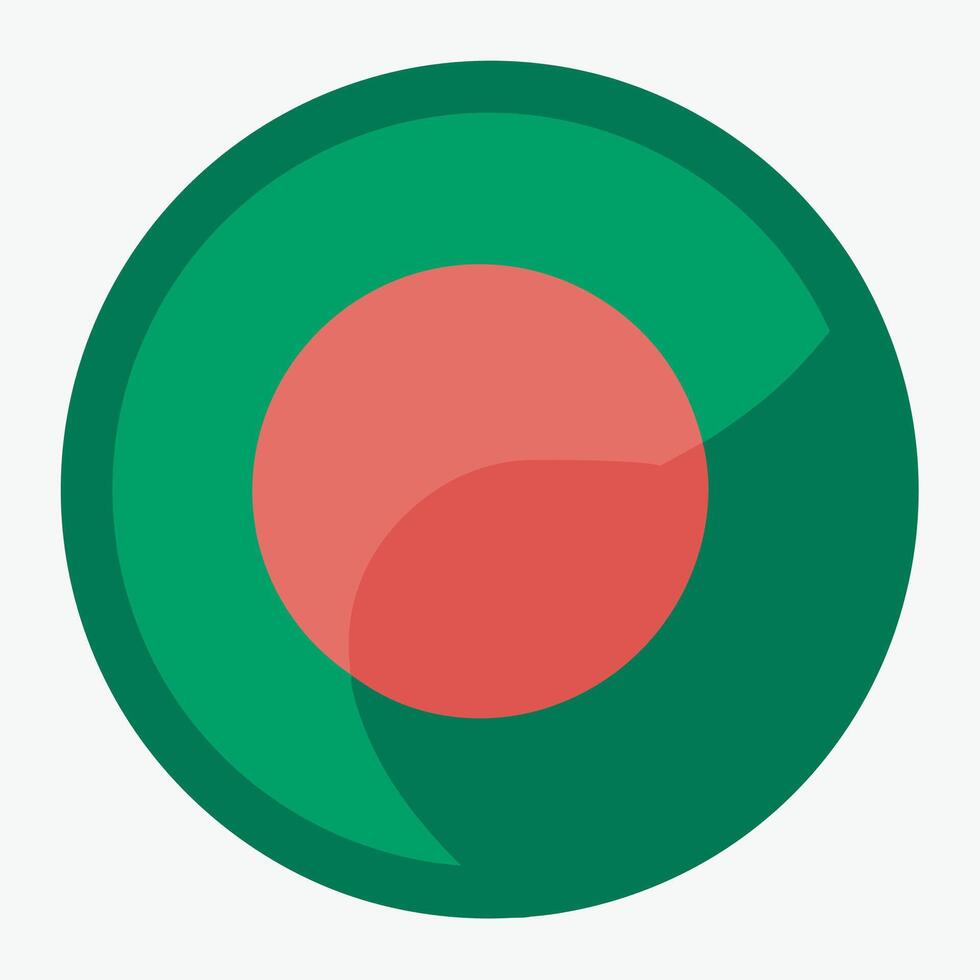 Round bangladeshi flag design vector