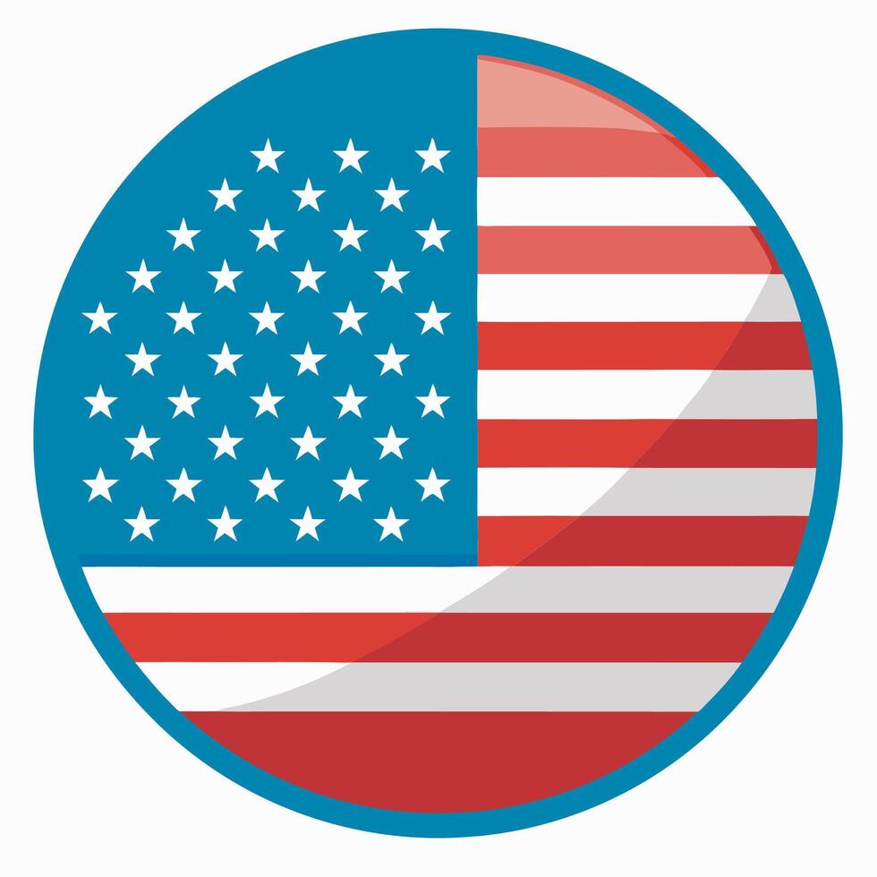 Round USA flag design vector
