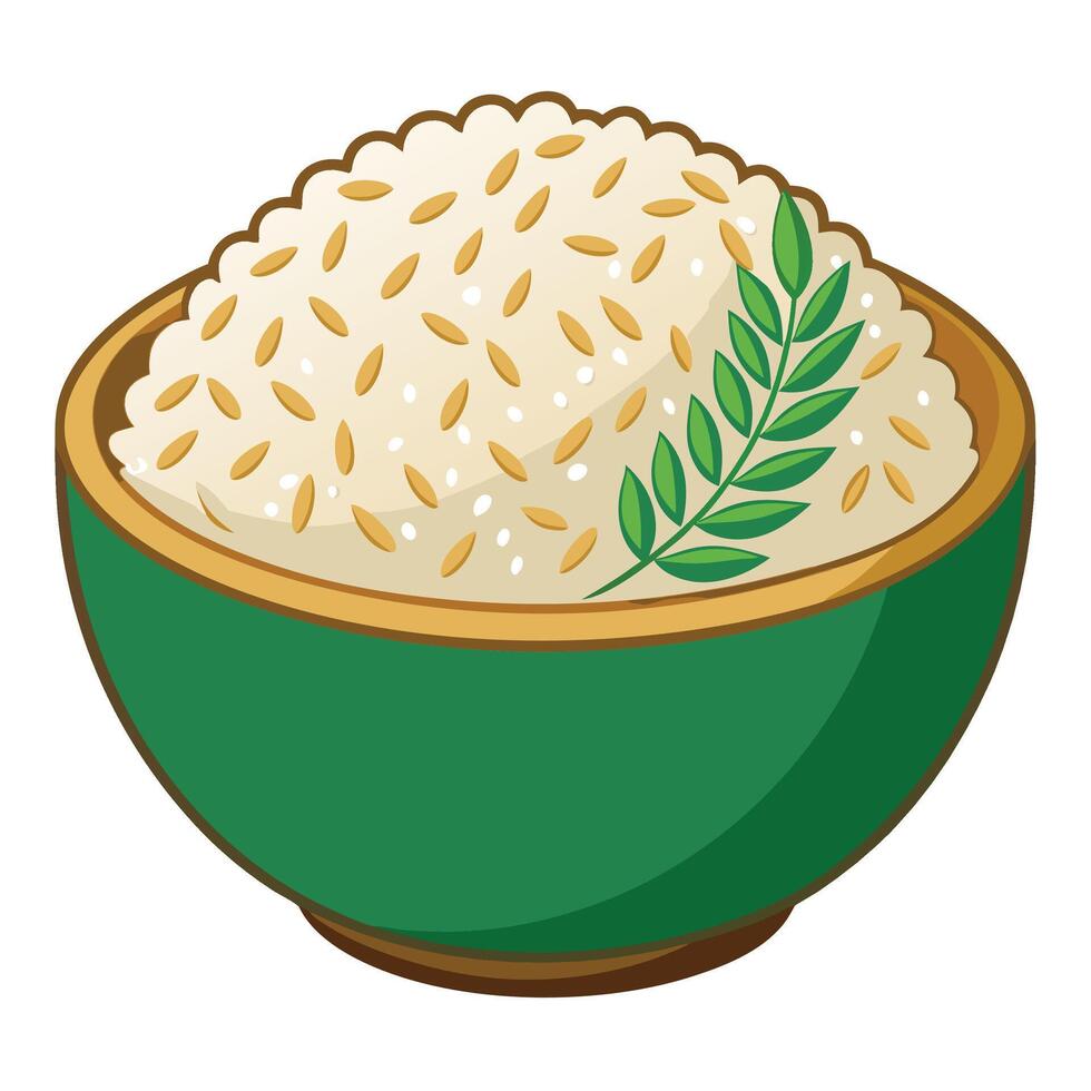 Rice on white background vector