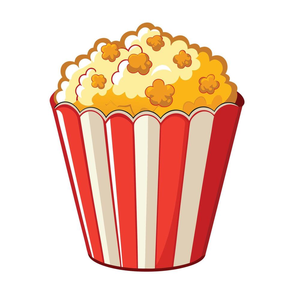 Popcorn on white background vector