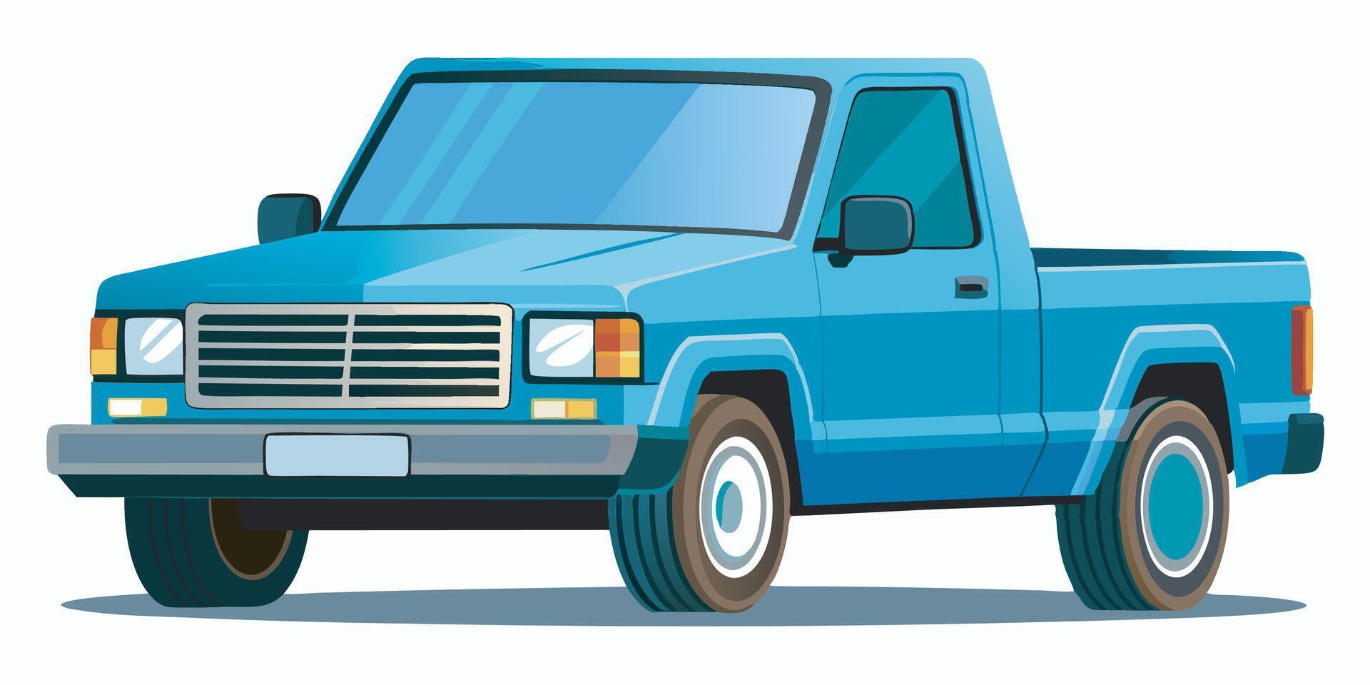 Realistic side view of a truck car on a white background vector