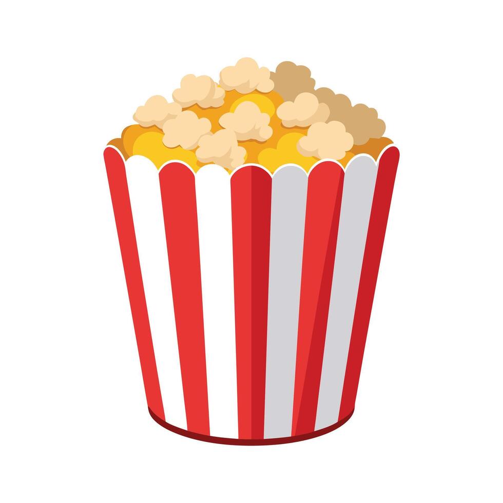 Popcorn on white background vector