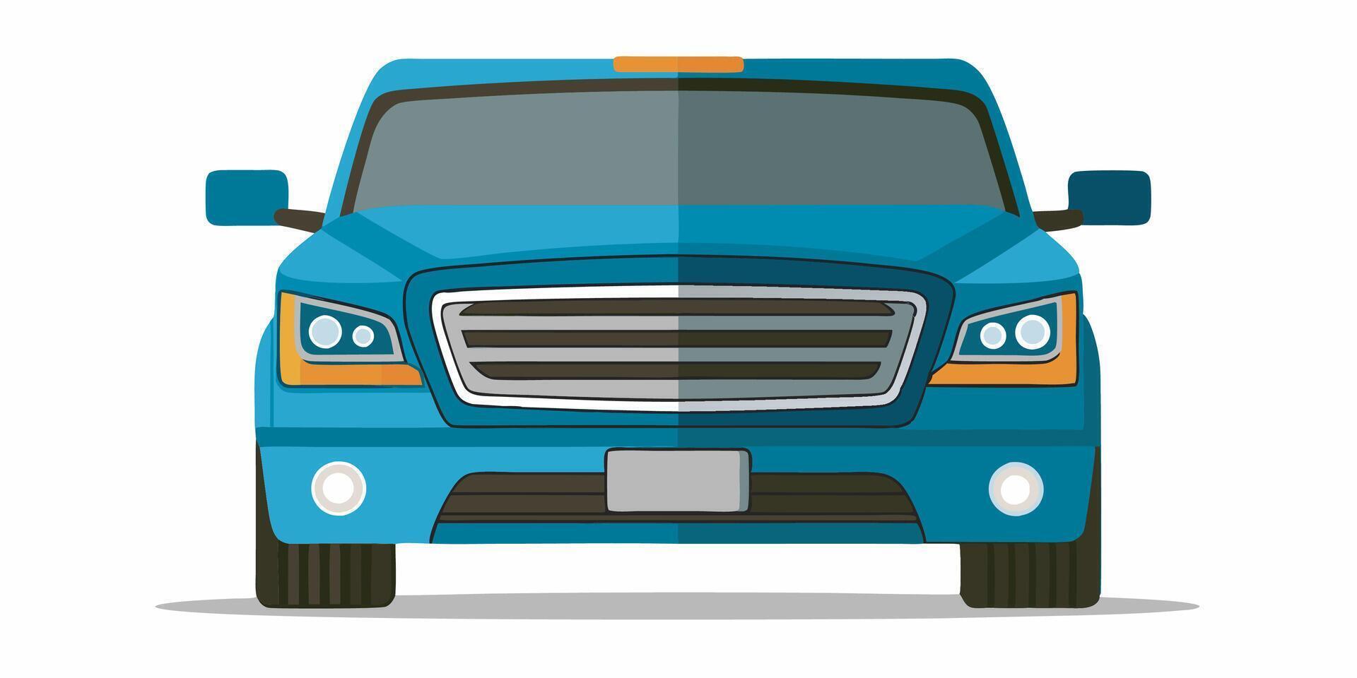 Realistic front-side view of car on a white background vector