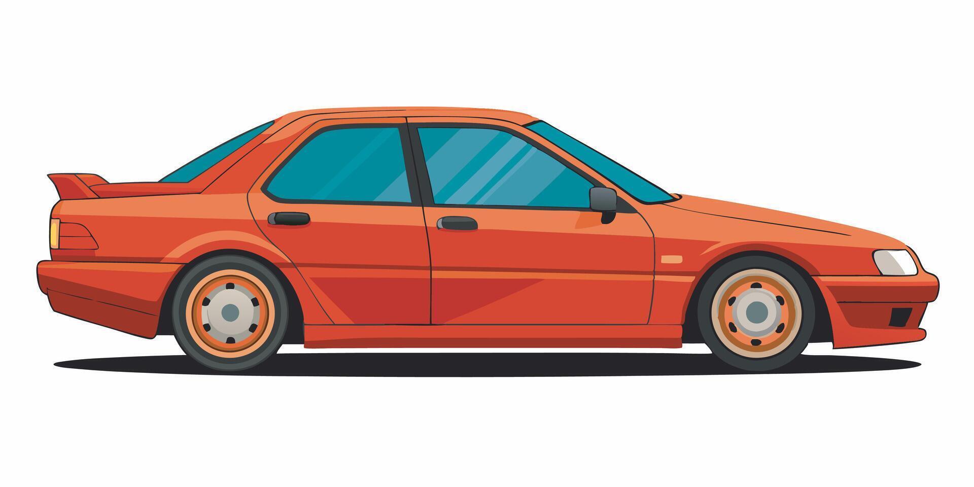 Realistic side view of a car on a white background vector