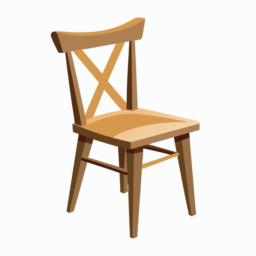 Wood chair for animation cartoon vector